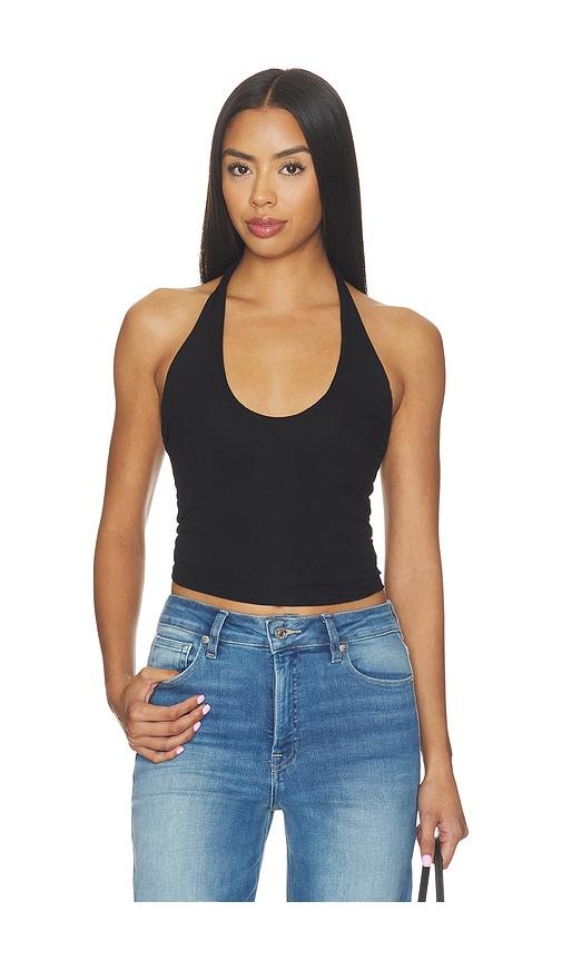 michael lauren mills halter top double in black. - size l (also in m, s, xl, xs)