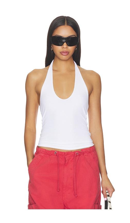 michael lauren mills halter top double in white. - size l (also in s, m, xl)