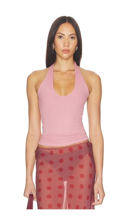michael lauren mills halter top in rose. - size l (also in xs, s, m)