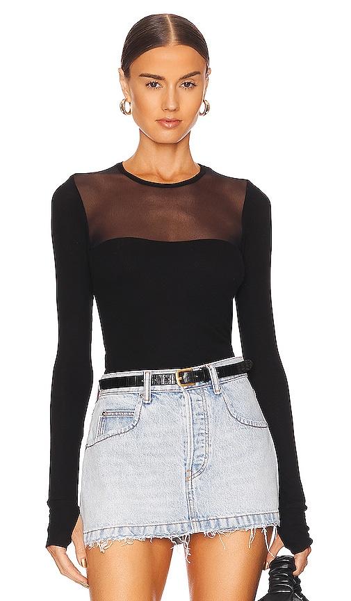 michael lauren oslo mesh top in black. - size s (also in xs, m, xl, xxl)