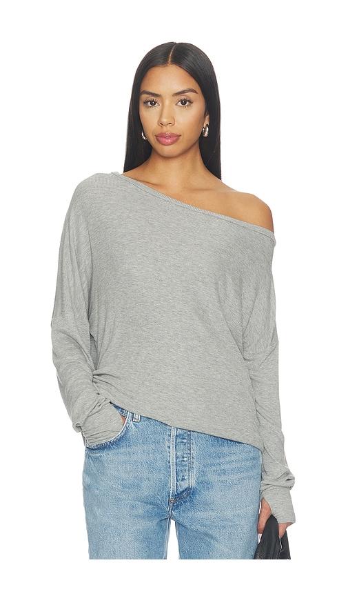 michael lauren x revolve kristopher open shoulder top in light grey. - size l (also in m, s, xl, xs)