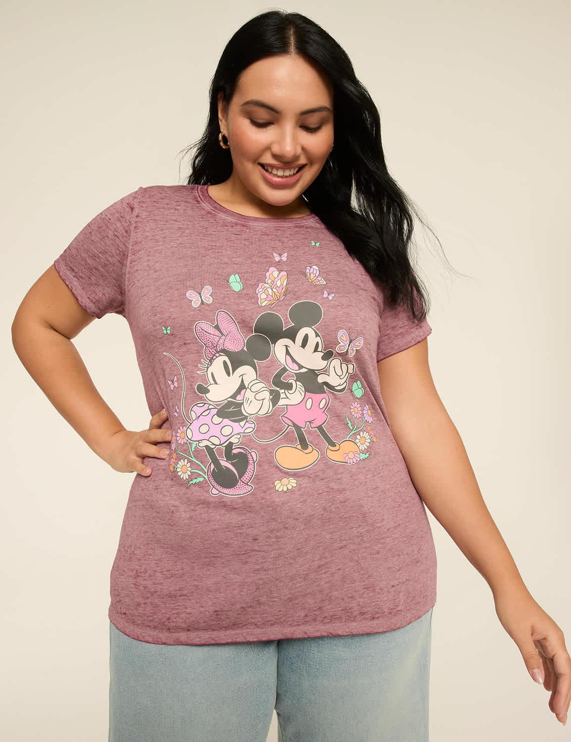 mickey & minnie butterflies graphic tee