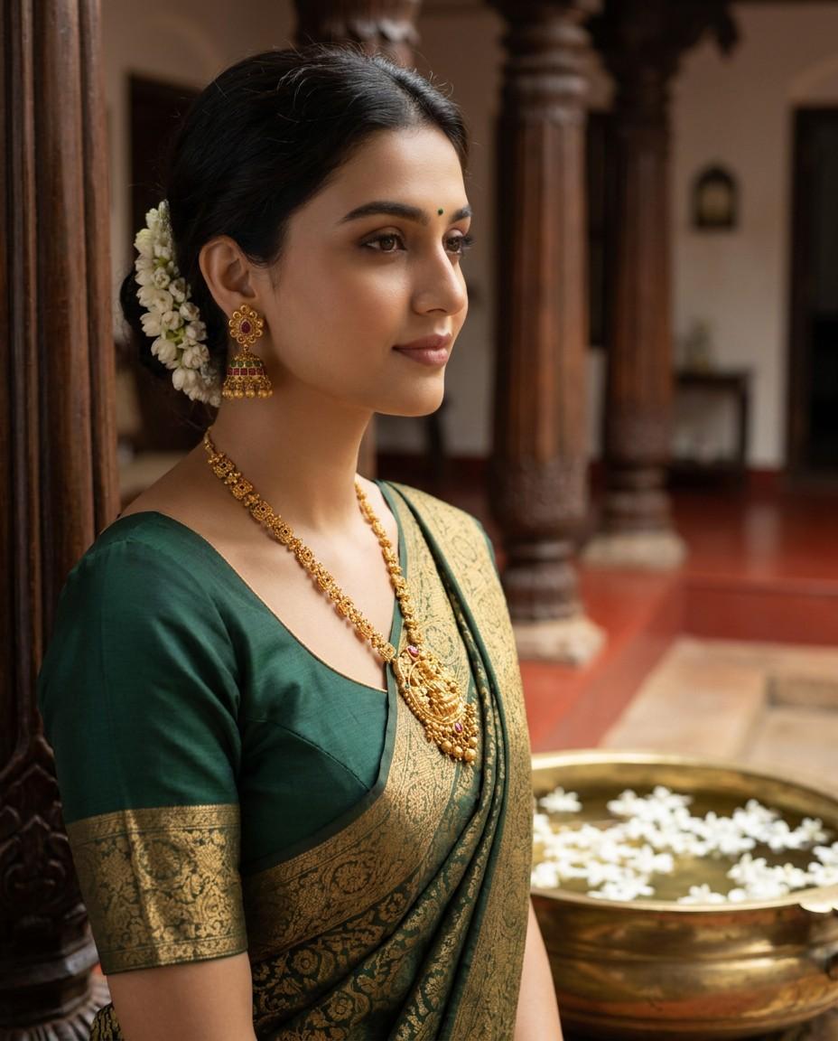 mid length lakshmi necklace set