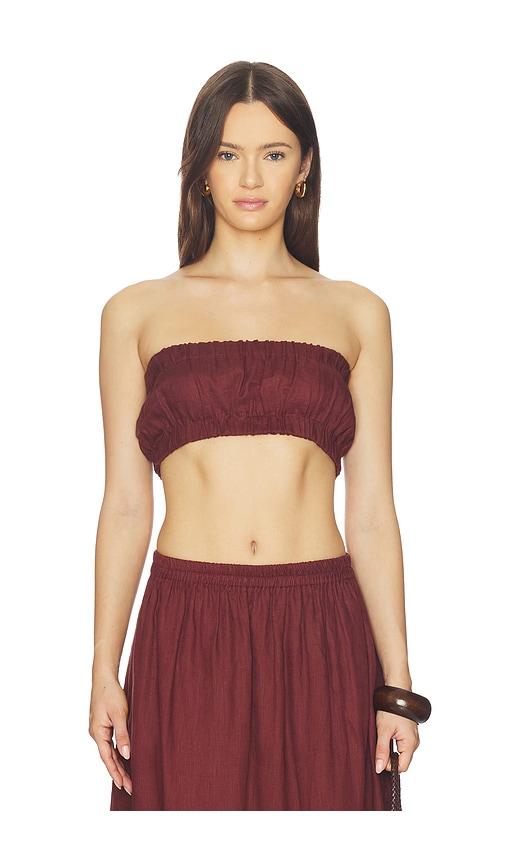 mikoh marlion strapless top in brown. - size 1/s (also in 2/m, 3/l)