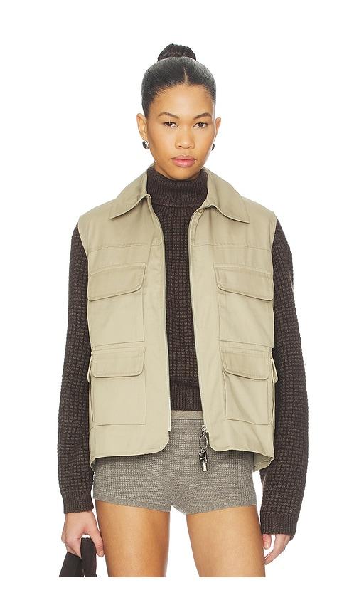 milkwhite cargo vest in beige. - size l (also in s)