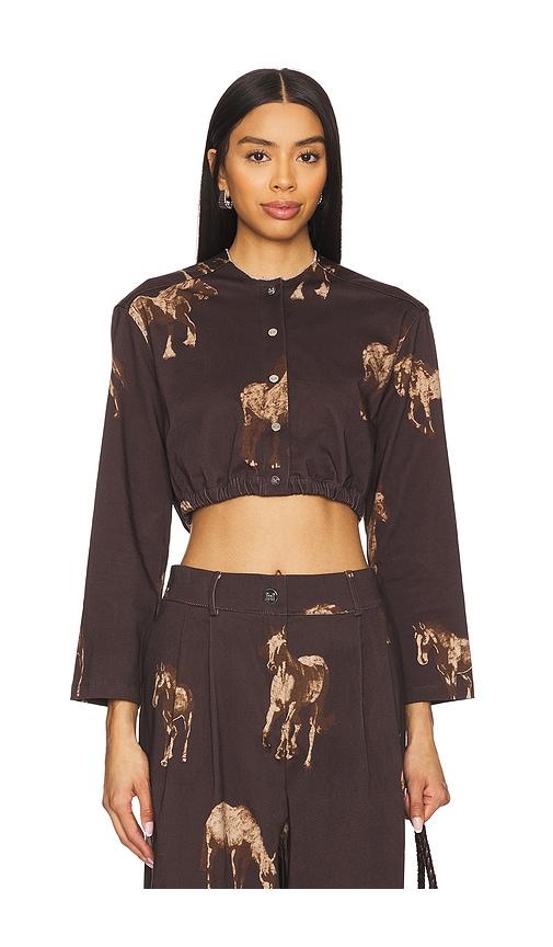 milkwhite cropped top in brown. - size m (also in s)