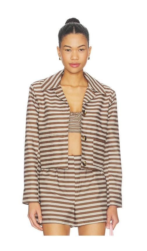 milkwhite jacket in brown,white. - size m (also in s)