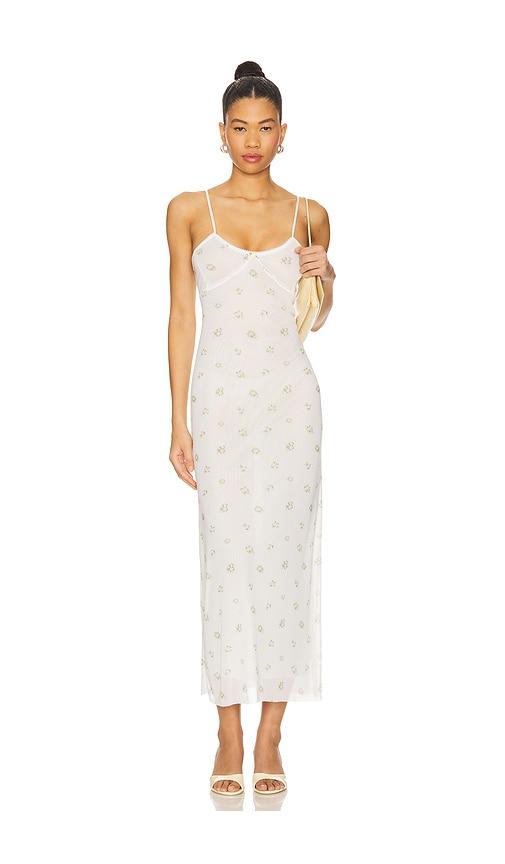 milkwhite lingerie long mesh dress in ivory. - size l (also in m, s)