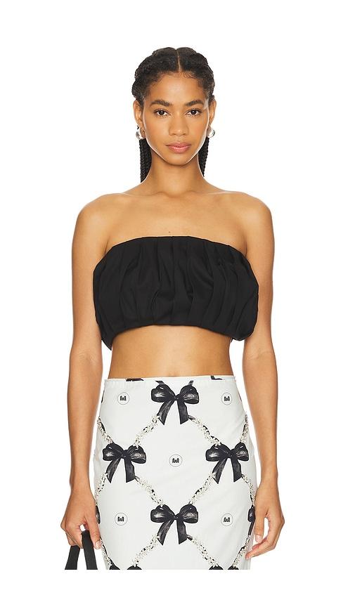 milkwhite mini peplum top in black. - size l (also in m, xl)