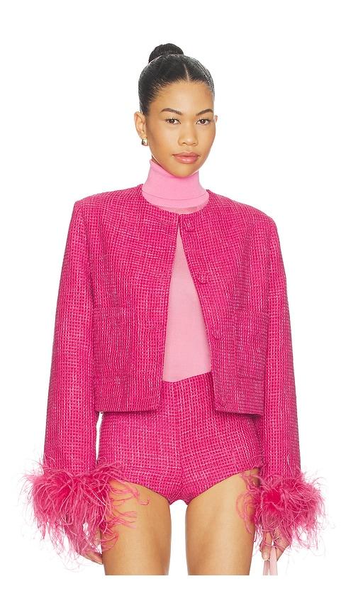 milkwhite tweed jacket in fuchsia. - size m (also in s)