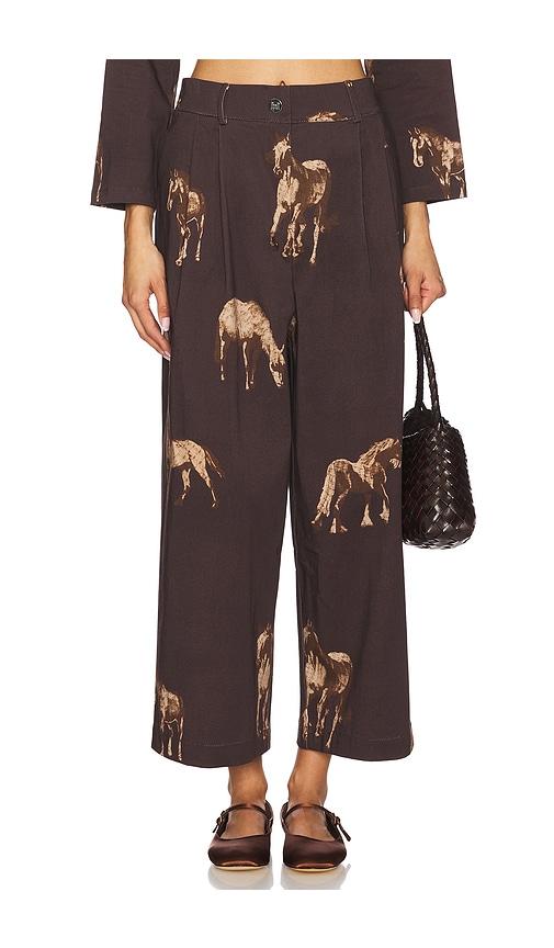 milkwhite wide leg pants in brown. - size m (also in xs, s)