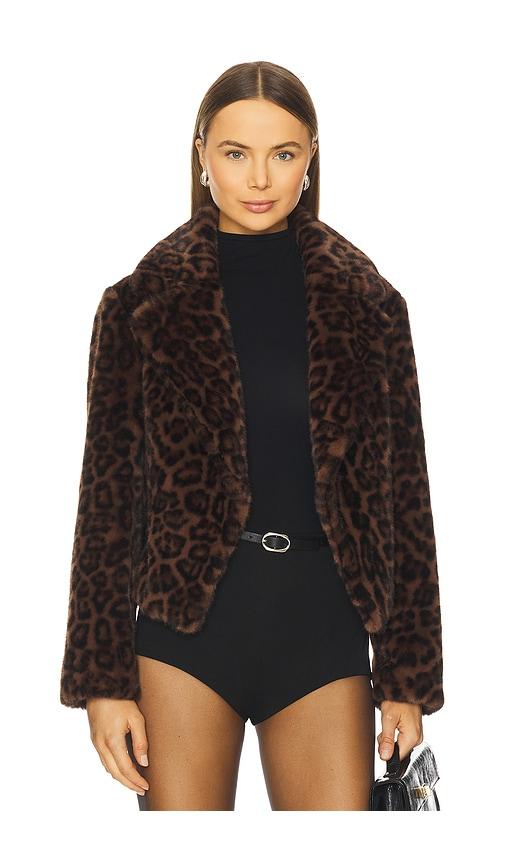 milly arya faux fur jacket in brown. - size m (also in s)