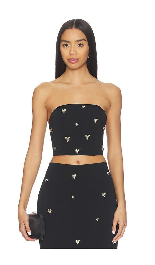 milly heart applique tube top in black. - size l (also in s, p, m)
