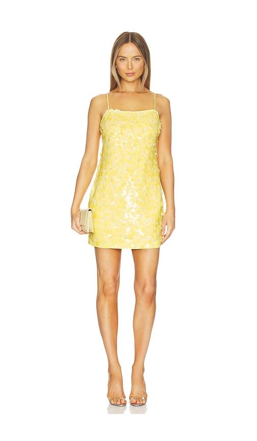milly izel colette sequin mini dress in yellow. - size 0 (also in 2, 4, 8)