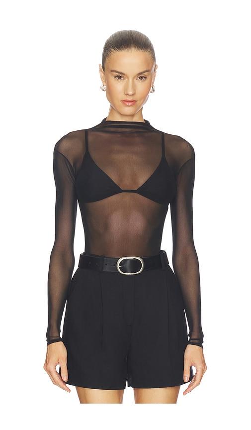 mimchik elle mesh bodysuit in black. - size 0 (also in 2, 4, 6, 8)