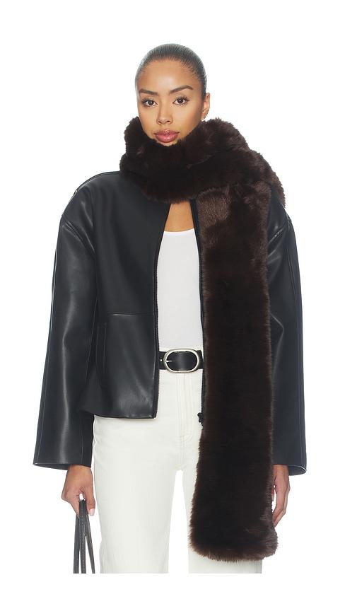 mimchik faux fur shawl in brown.