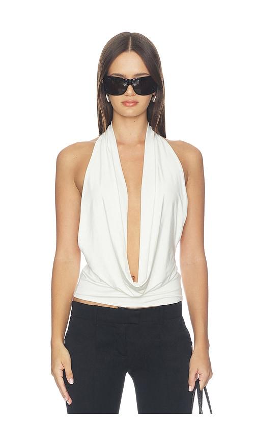 mimchik nico halter top in white. - size 0 (also in 4, 2, 6)