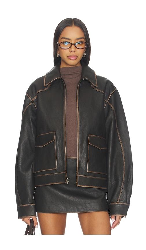 mimchik pint leather jacket in black. - size l (also in s, xs)