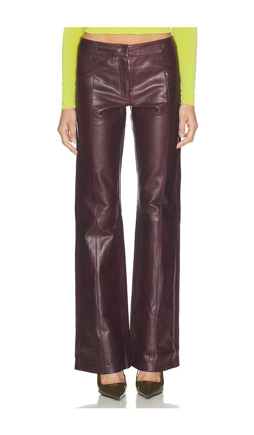 mimchik ventura leather pant in burgundy. - size 24 (also in 26, 25, 27)