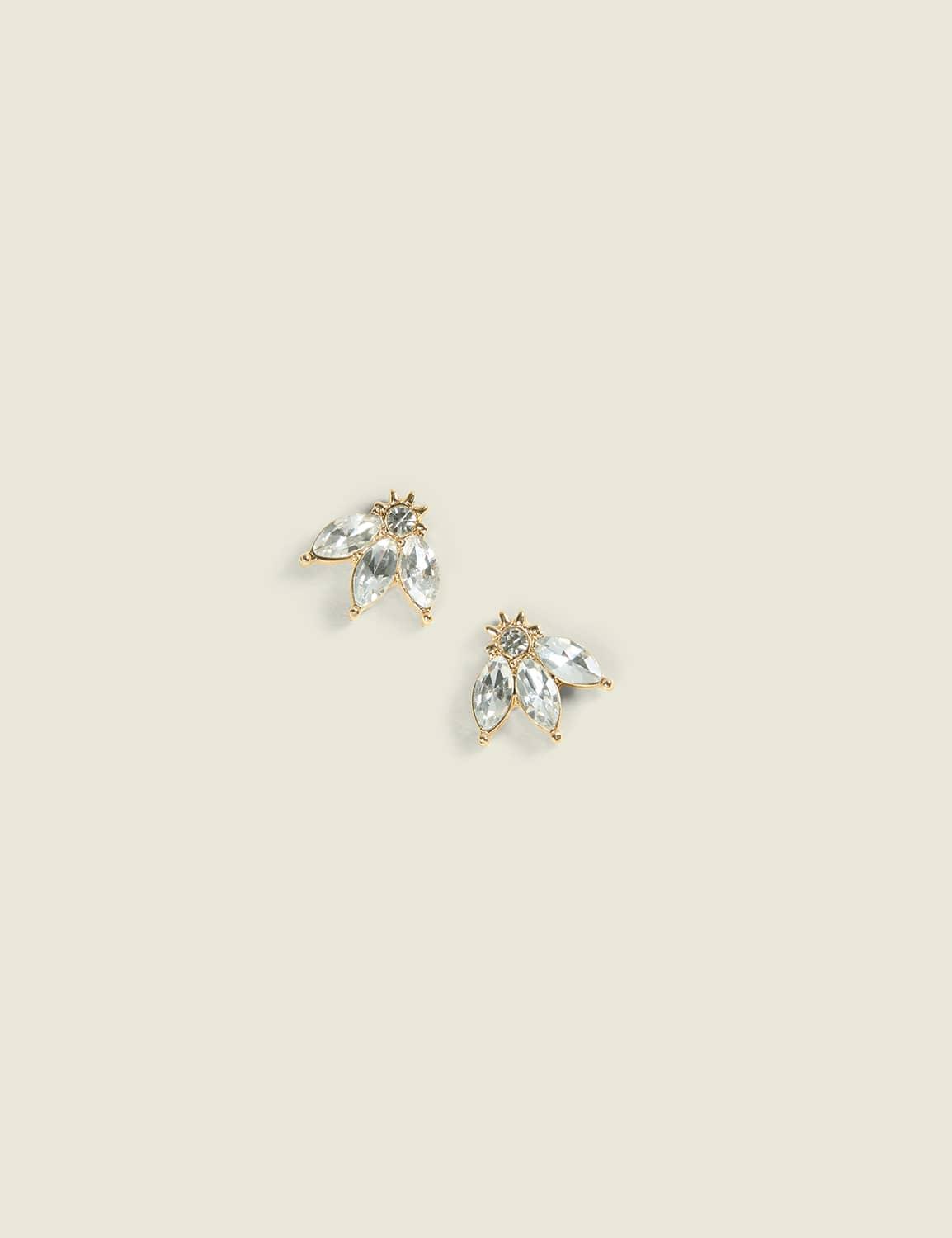 mini cluster imitation stone stud earrings
