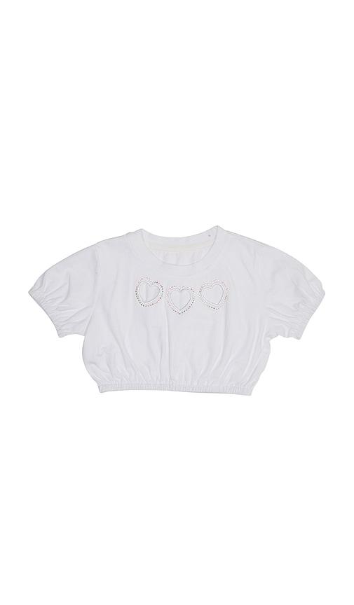 mini dreamers kids aya crop top in white. - size 10 (also in 6, 8)