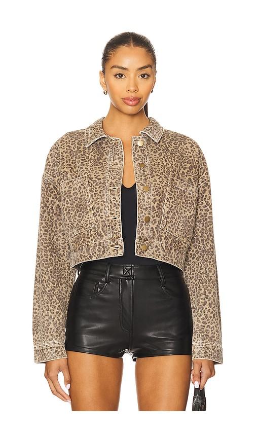 minkpink anouk crop jacket in brown. - size s (also in xs, xl)
