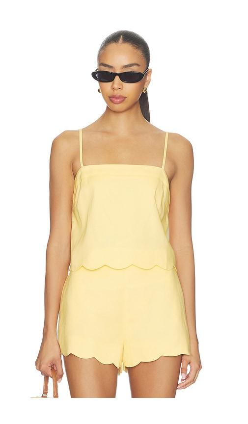 minkpink grazia scallop hem cami in yellow. - size xl (also in xs)