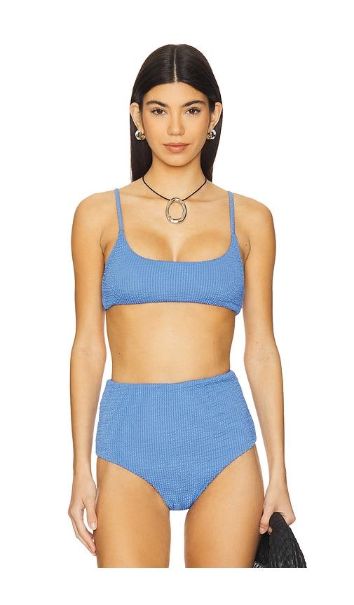 minkpink irina bikini top in blue. - size s (also in xs)