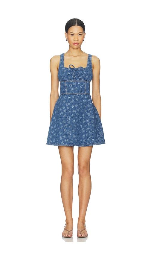 minkpink neve denim mini dress in blue. - size m (also in s, xl, xs)
