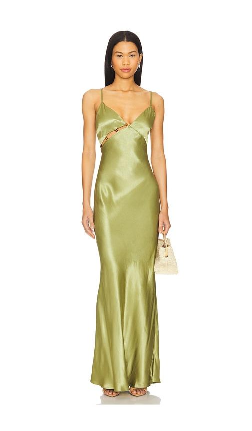 minkpink olympia bead midi dress in green. - size l (also in xl)