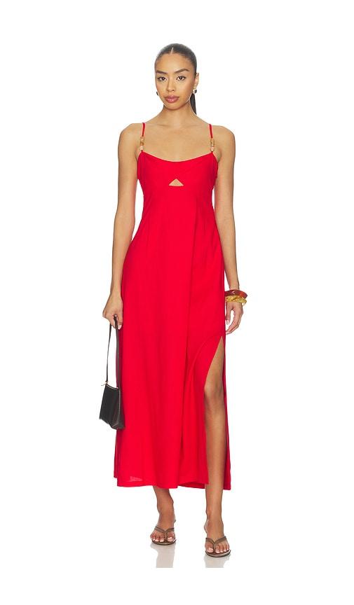 minkpink rhodes twist front maxi dress in red. - size l (also in s, xs, m, xl)