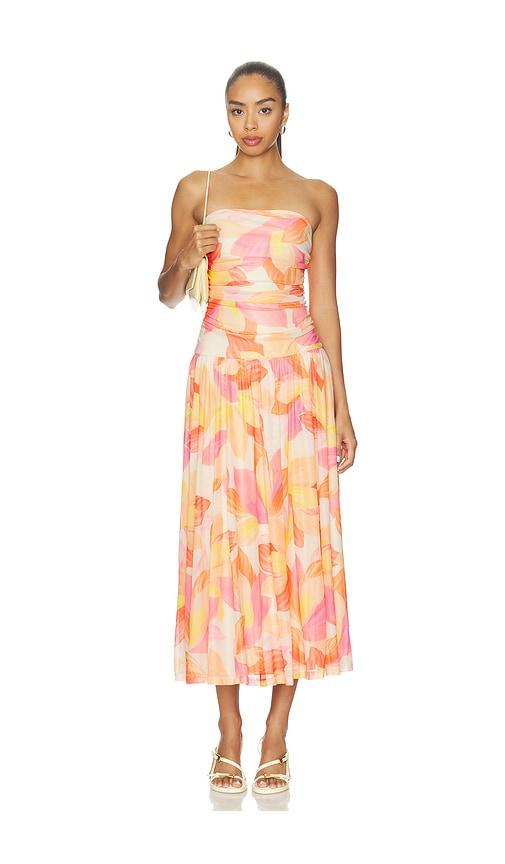 minkpink solana mesh midi dress in multi. - size l (also in m, s, xl, xs)