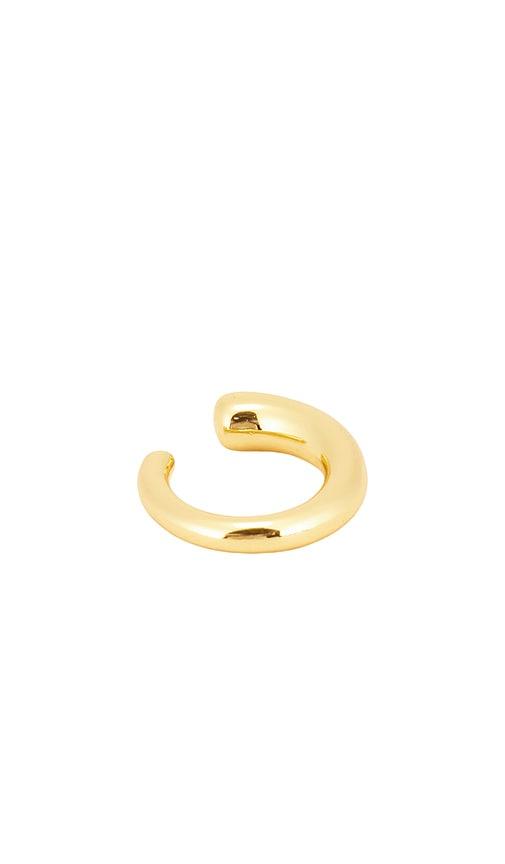 miranda frye bella ear cuff earrings in metallic gold.