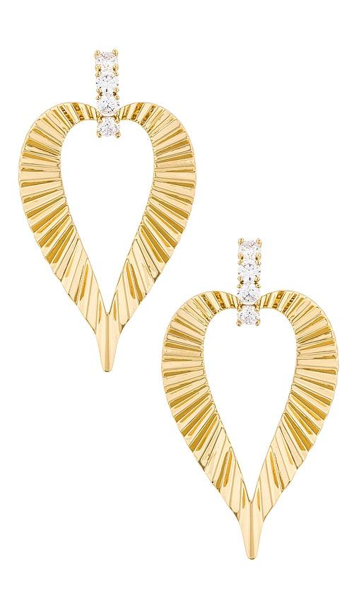 miranda frye jasmine earring in metallic gold.