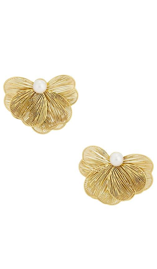 miranda frye lily earrings in metallic gold.