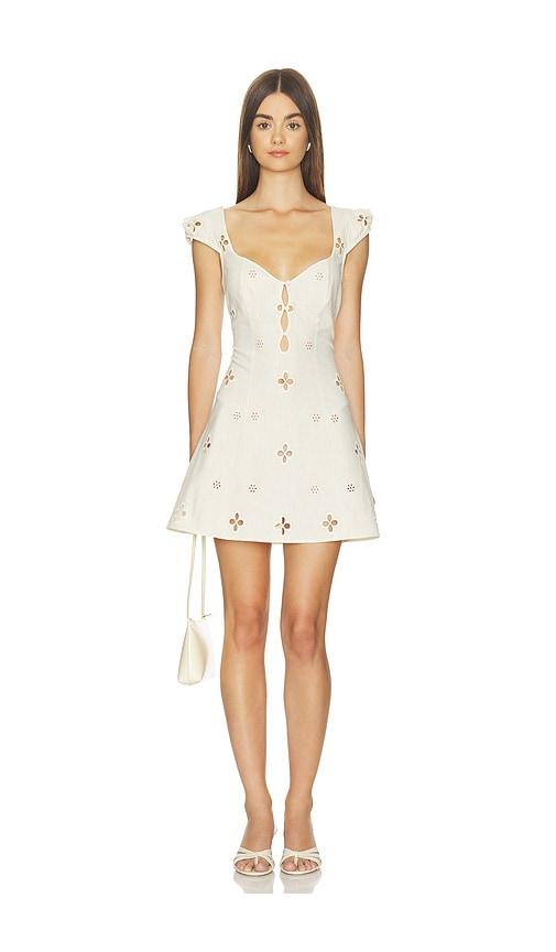 mirror palais maria micro dress in white. - size l (also in xs, s, m)