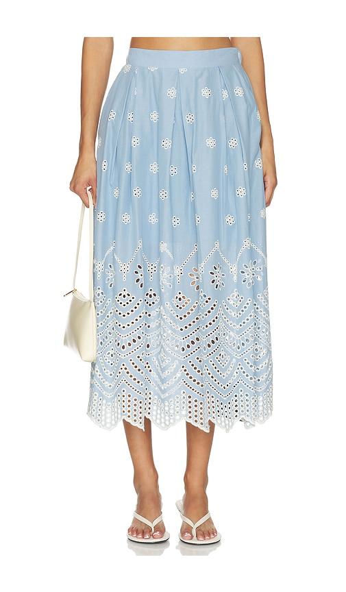 misa los angeles aggie skirt in baby blue. - size l (also in s, m)