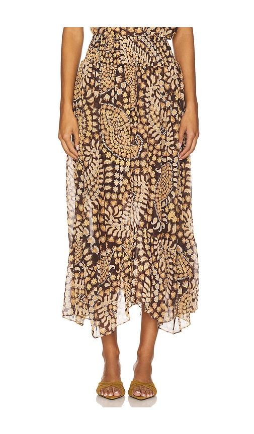 misa los angeles agyness skirt in brown. - size l (also in m)