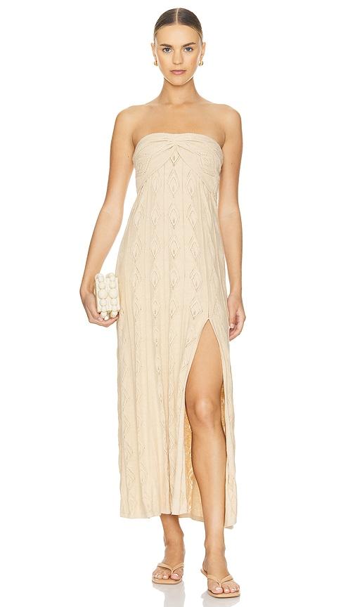 misa los angeles aicha dress in beige. - size l (also in xl)