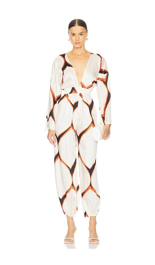 misa los angeles amina jumpsuit in cream. - size s (also in xxs)