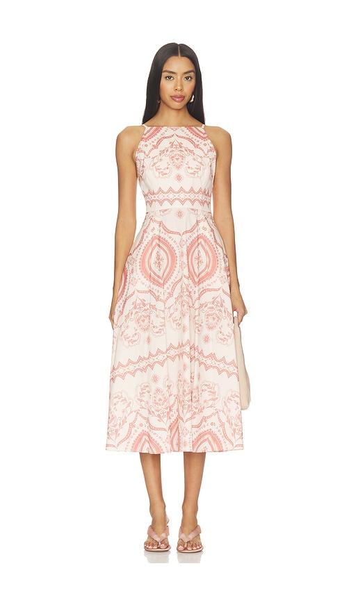 misa los angeles amity midi dress in pink. - size l (also in xs, xxs, s, m, xl)