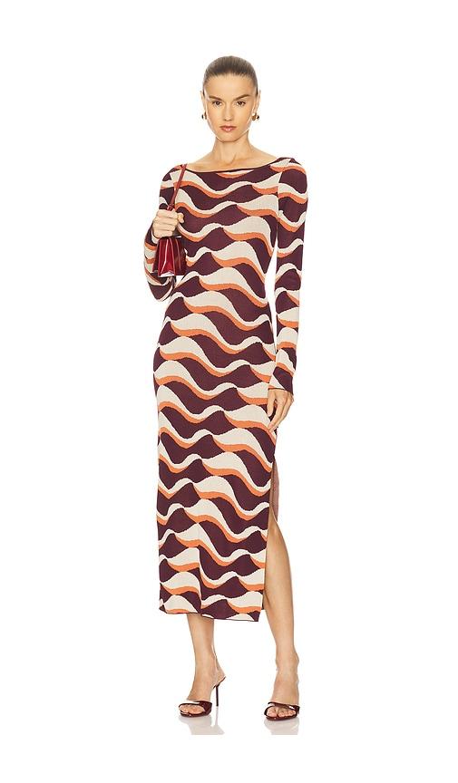 misa los angeles cassie dress in burgundy. - size s (also in xs, xl)