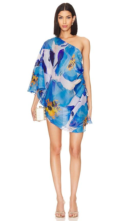 misa los angeles hera dress in blue. - size l (also in xs, s)