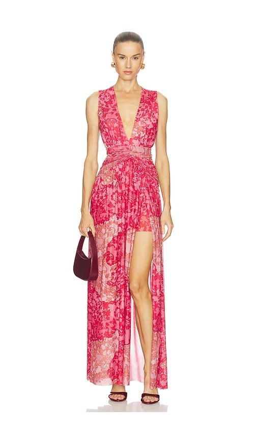 misa los angeles imani dress in red. - size xl (also in xs)