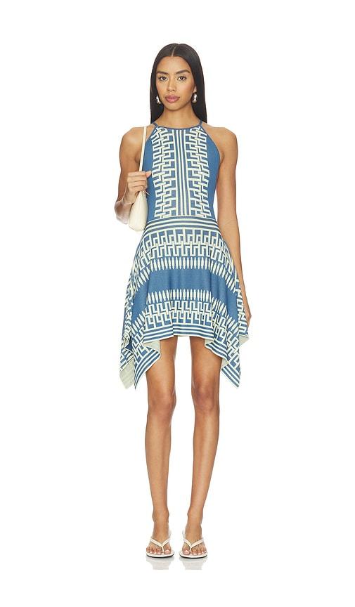 misa los angeles jansen mini dress in blue. - size l (also in xxs, s, m, xl)
