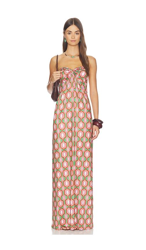 misa los angeles karine dress in cognac,green. - size l (also in xs, s, m, xl)