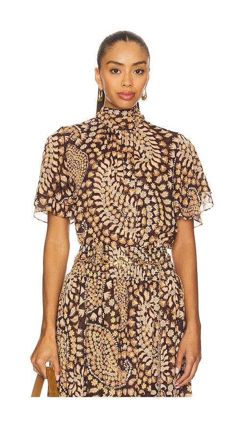 misa los angeles kaye top in brown. - size s (also in xs)
