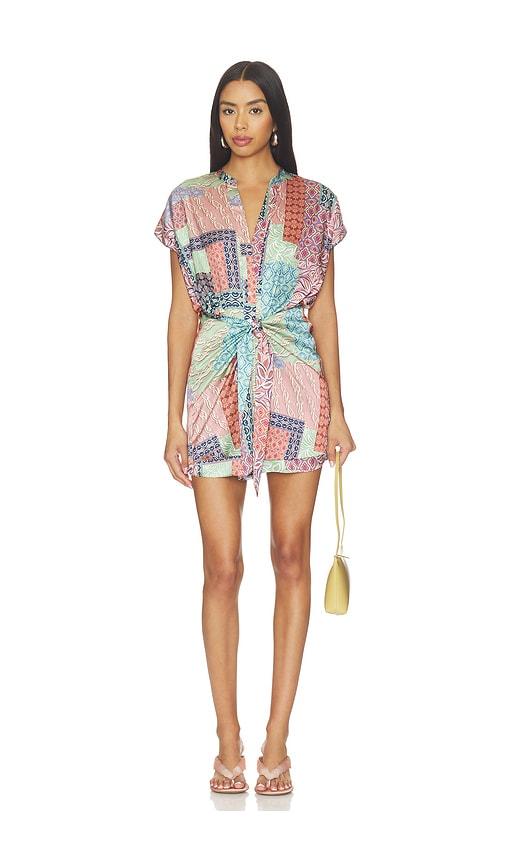 misa los angeles mika mini dress in mauve, blue. - size xs (also in xxs)