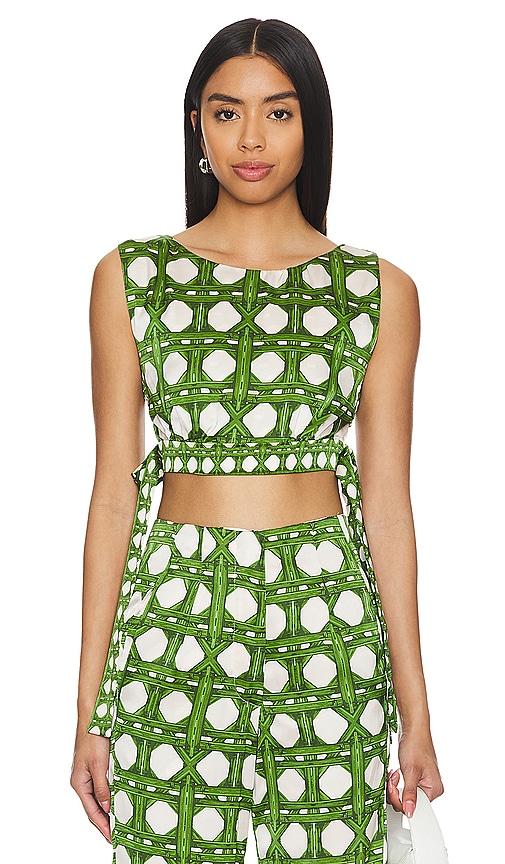 misa los angeles olena top in green. - size l (also in xxs, s, m)