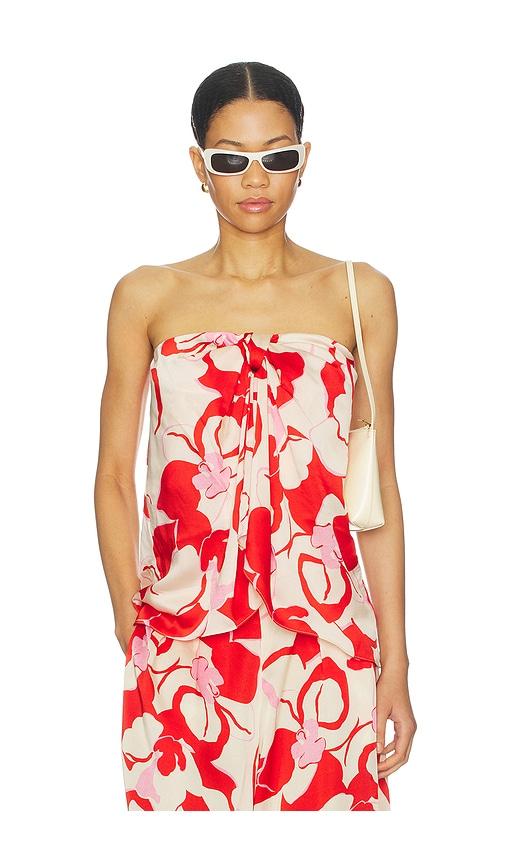 misa los angeles pixie top in red. - size l (also in xs, xxs, s, m, xl)